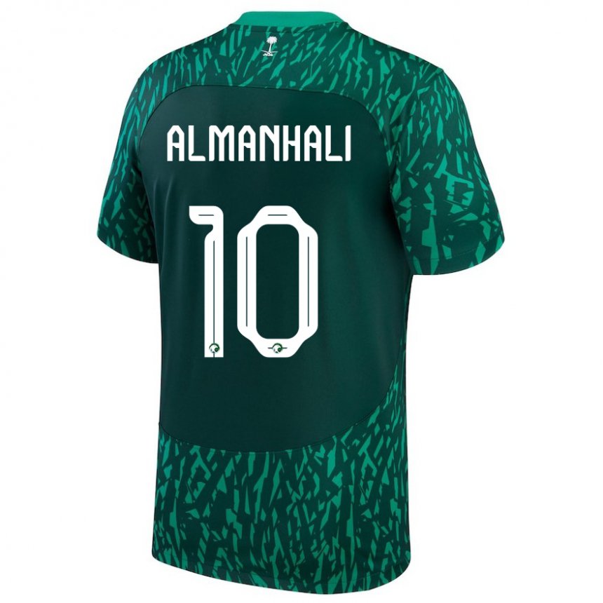 Enfant Maillot Arabie Saoudite Suwailem Almanhali #10 Vert Foncé Tenues Extérieur 22-24 T-shirt Suisse