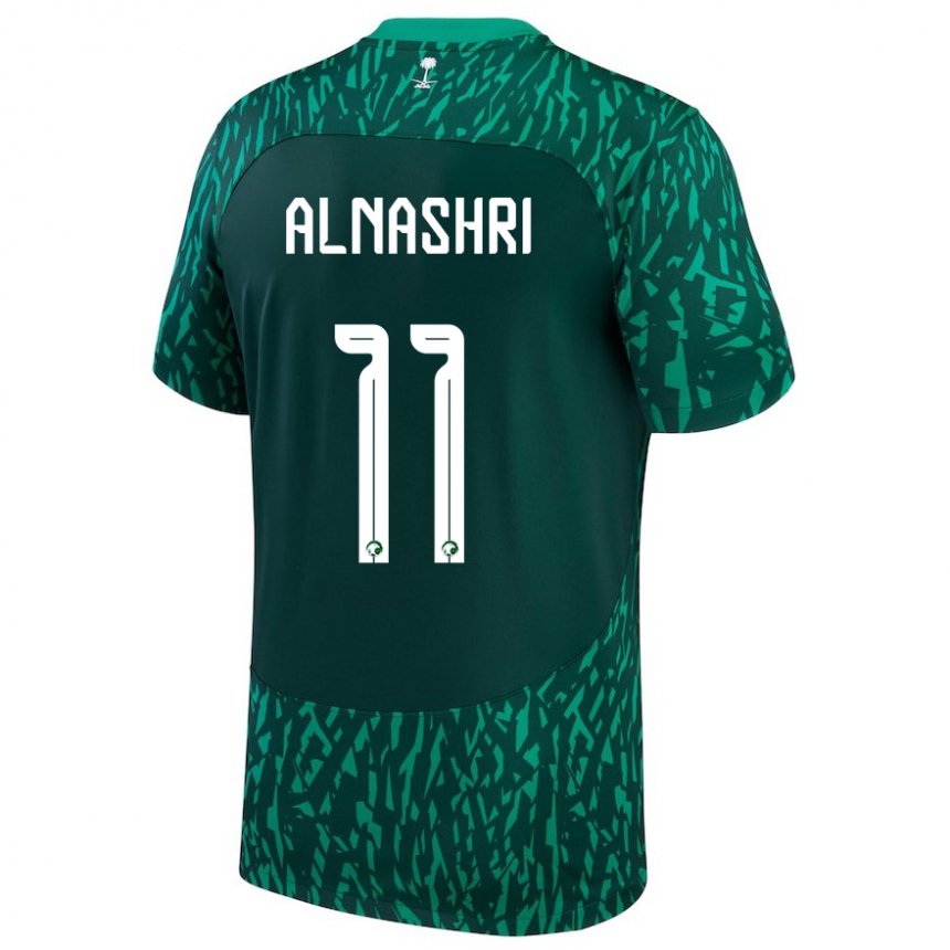 Kinder Saudi-arabische Awad Alnashri #11 Dunkelgrün Auswärtstrikot Trikot 22-24 T-shirt Schweiz