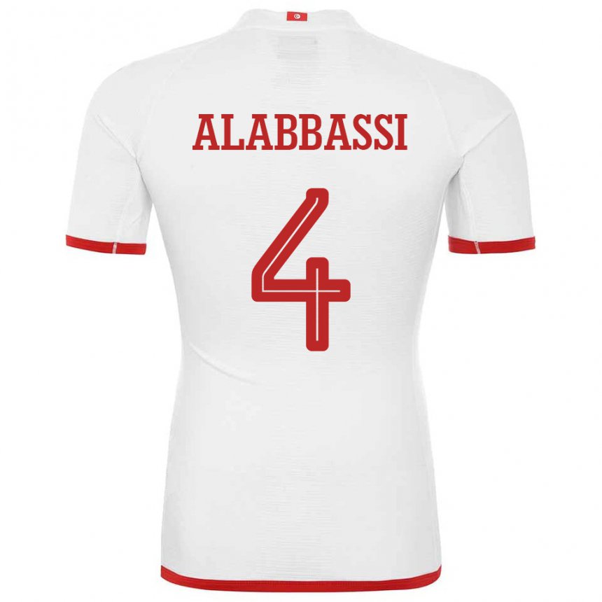 Kinder Tunesische Chaima Alabbassi #4 Weiß Auswärtstrikot Trikot 22-24 T-shirt Schweiz