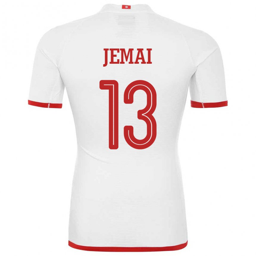 Enfant Maillot Tunisie Yasmine Jemai #13 Blanc Tenues Extérieur 22-24 T-shirt Suisse