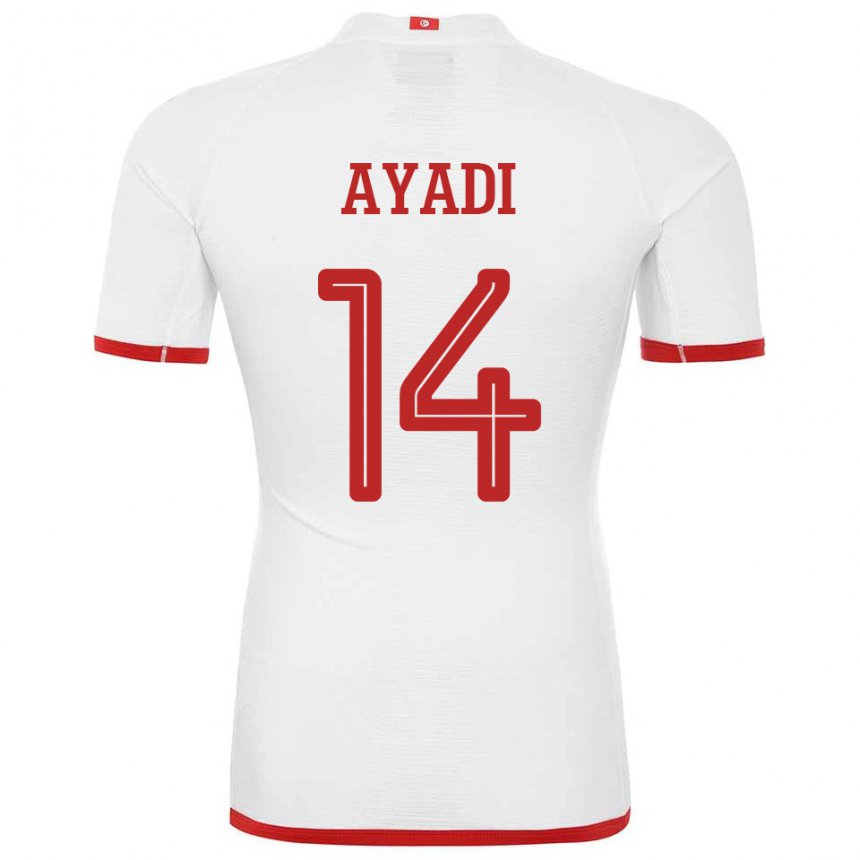Enfant Maillot Tunisie Ghada Ayadi #14 Blanc Tenues Extérieur 22-24 T-shirt Suisse