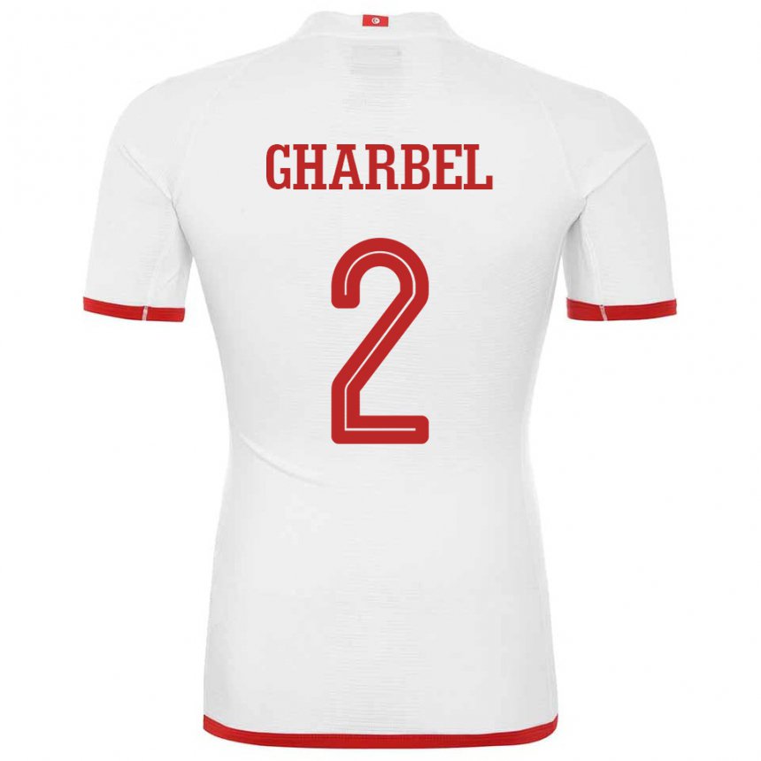 Enfant Maillot Tunisie Mahmoud Gharbel #2 Blanc Tenues Extérieur 22-24 T-shirt Suisse