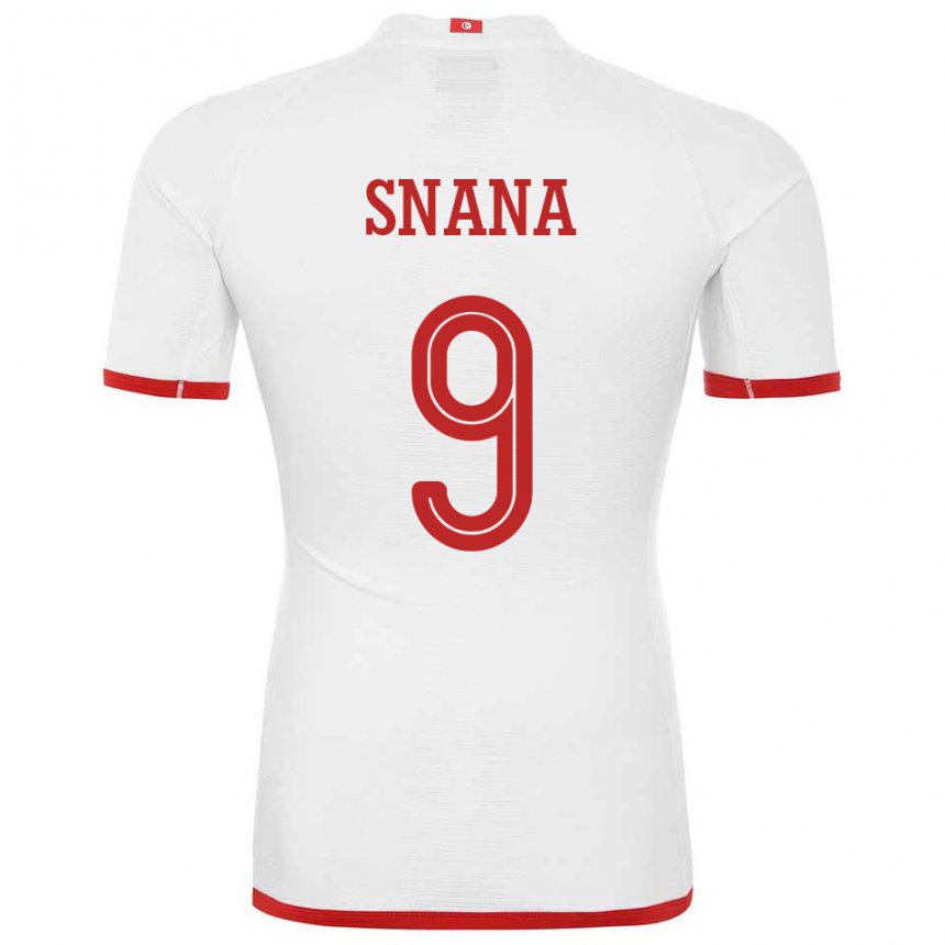 Enfant Maillot Tunisie Youssef Snana #9 Blanc Tenues Extérieur 22-24 T-shirt Suisse