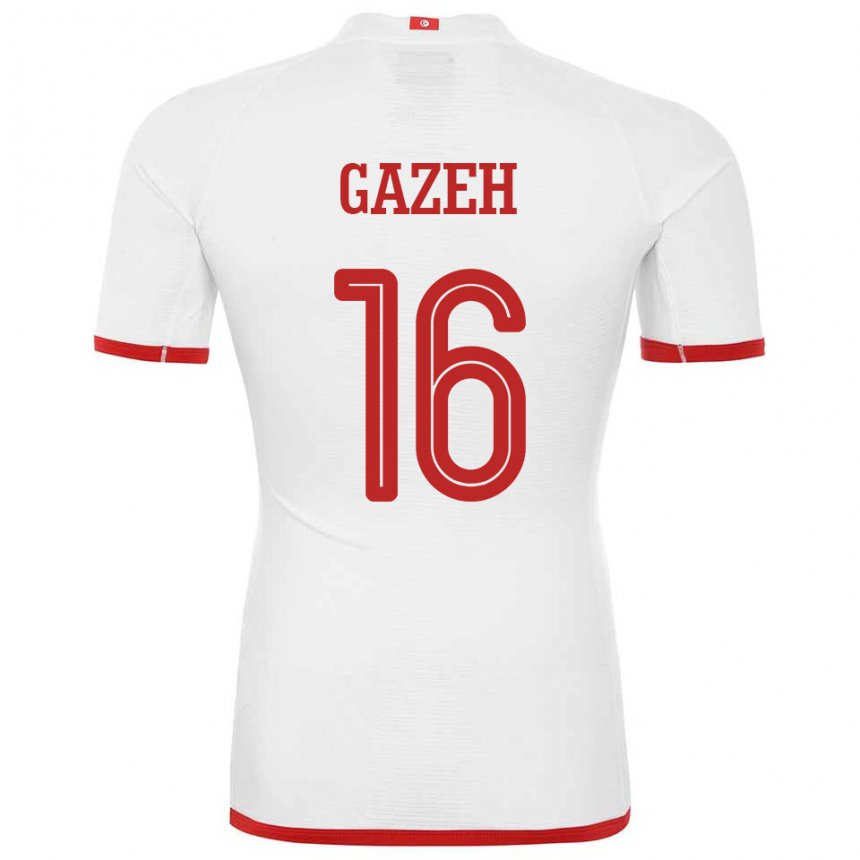 Kinder Tunesische Raed Gazeh #16 Weiß Auswärtstrikot Trikot 22-24 T-shirt Schweiz