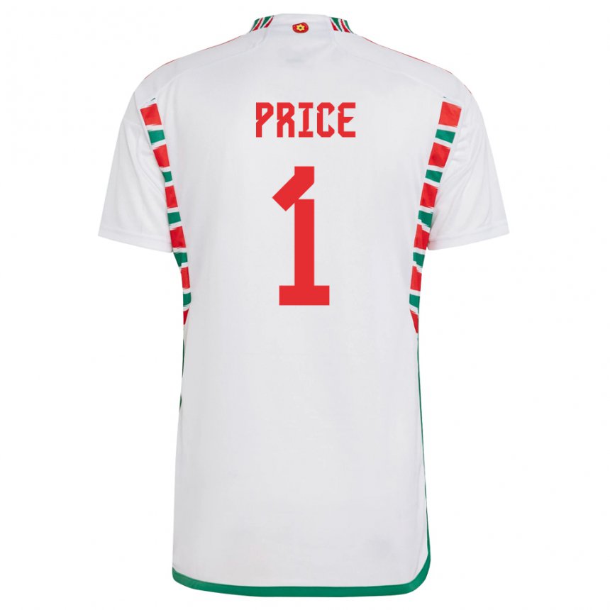 Enfant Maillot Pays De Galles Jo Price #1 Blanc Tenues Extérieur 22-24 T-shirt Suisse