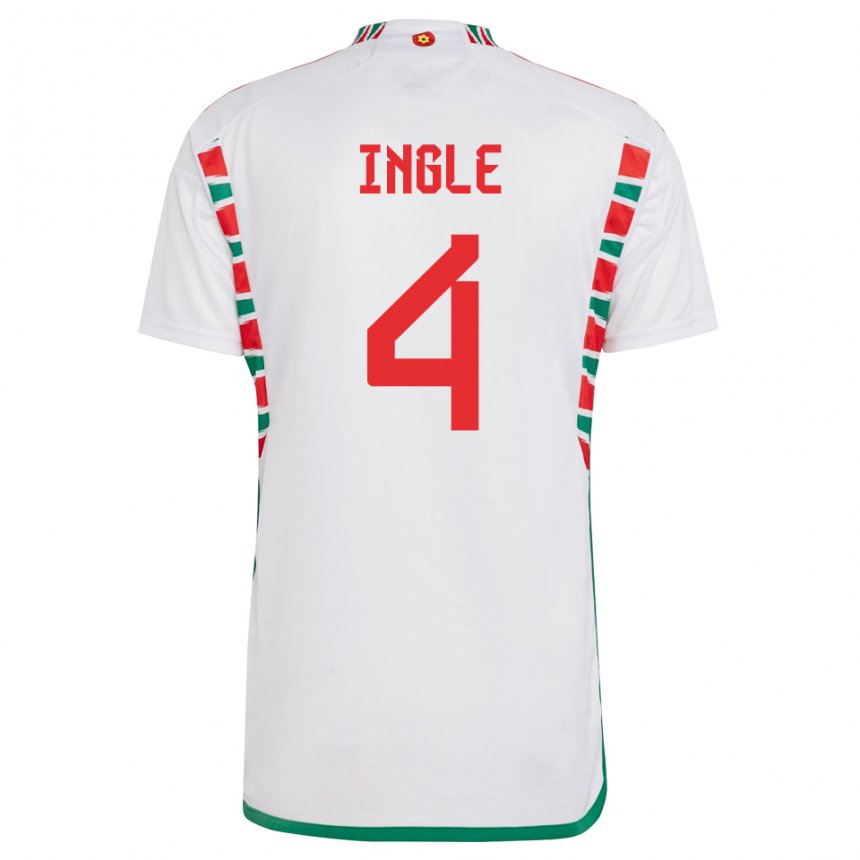 Enfant Maillot Pays De Galles Sophie Ingle #4 Blanc Tenues Extérieur 22-24 T-shirt Suisse