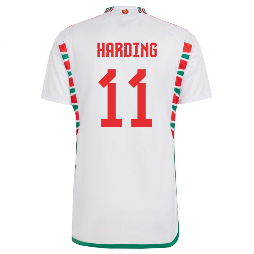 Kinder Walisische Natasha Harding #11 Weiß Auswärtstrikot Trikot 22-24 T-shirt Schweiz