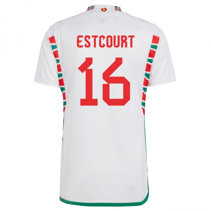 Kinder Walisische Charlotte Estcourt #16 Weiß Auswärtstrikot Trikot 22-24 T-shirt Schweiz