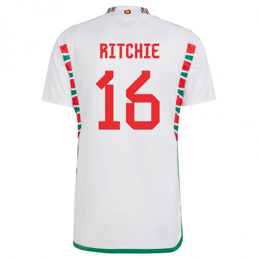 Enfant Maillot Pays De Galles Amelia Ritchie #16 Blanc Tenues Extérieur 22-24 T-shirt Suisse