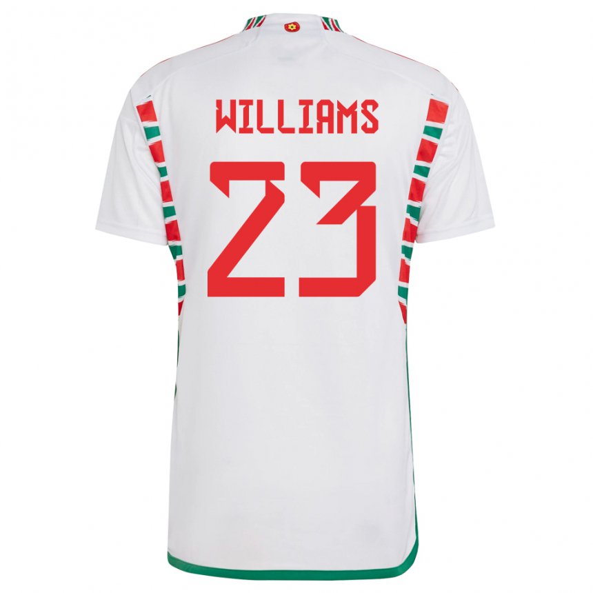 Enfant Maillot Pays De Galles Chloe Williams #23 Blanc Tenues Extérieur 22-24 T-shirt Suisse