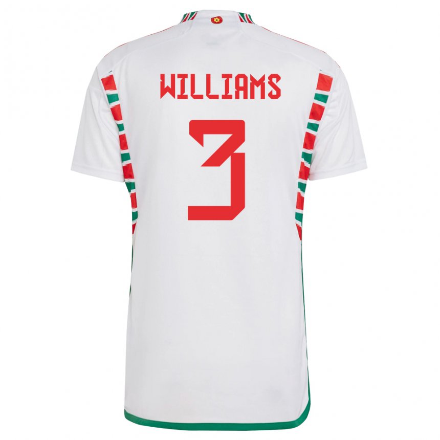 Kinder Walisische Zac Williams #3 Weiß Auswärtstrikot Trikot 22-24 T-shirt Schweiz