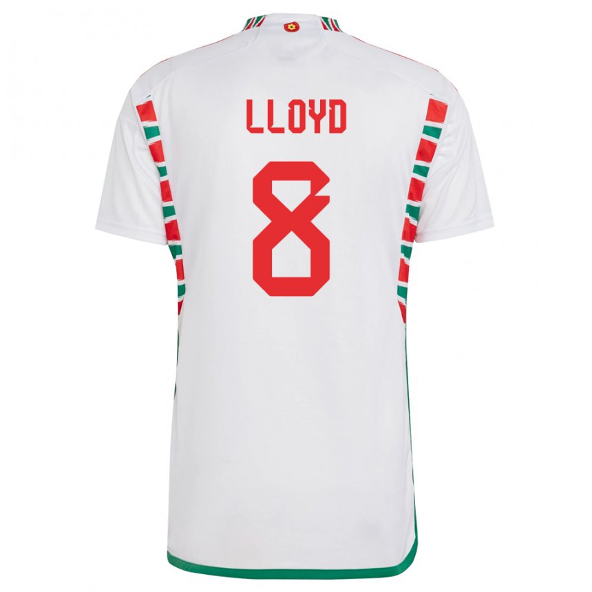Kinder Walisische Ben Lloyd #8 Weiß Auswärtstrikot Trikot 22-24 T-shirt Schweiz