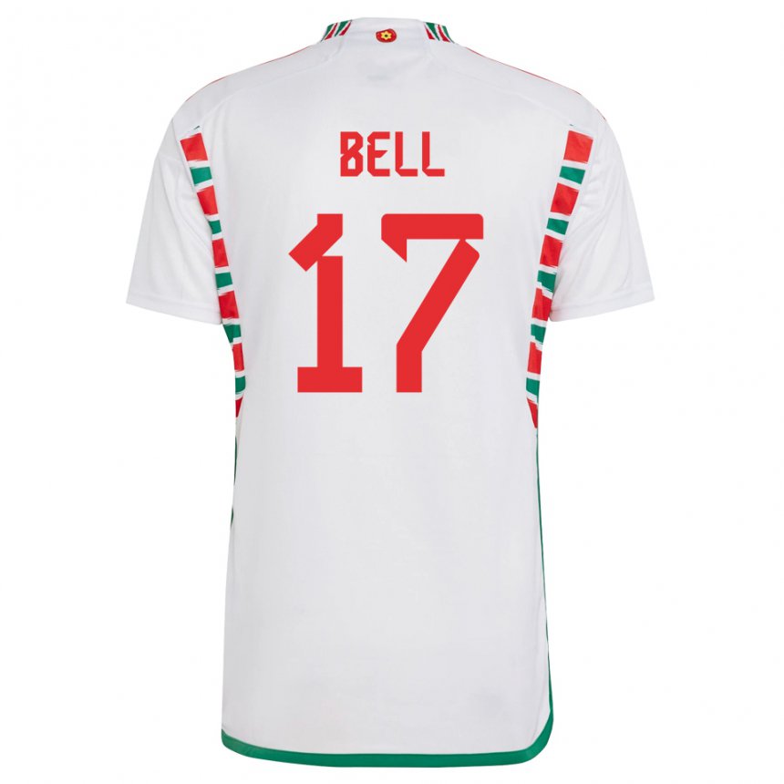 Enfant Maillot Pays De Galles Zac Bell #17 Blanc Tenues Extérieur 22-24 T-shirt Suisse