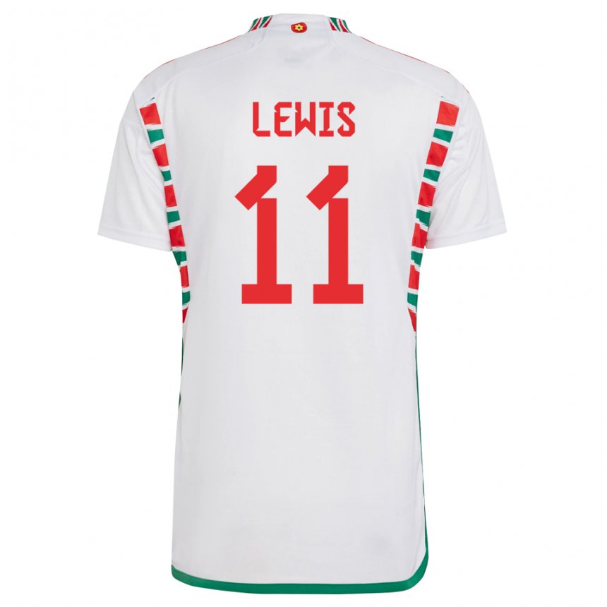 Enfant Maillot Pays De Galles Sonny Lewis #11 Blanc Tenues Extérieur 22-24 T-shirt Suisse