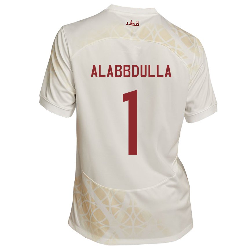 Kinder Katarische Latifa Alabbdulla #1 Goldbeige Auswärtstrikot Trikot 22-24 T-shirt Schweiz