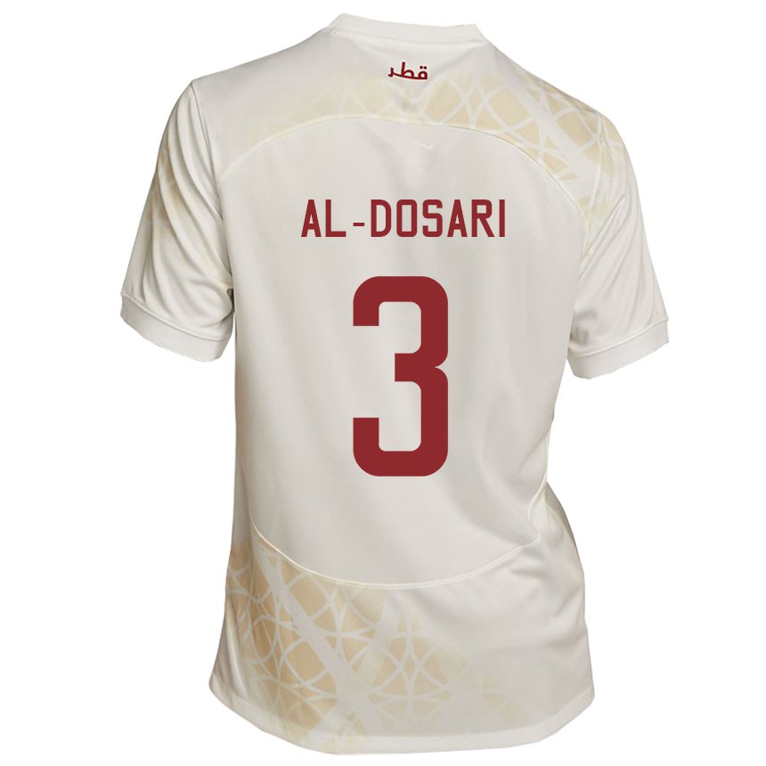 Enfant Maillot Qatar Dana Al Dosari #3 Beige Doré Tenues Extérieur 22-24 T-shirt Suisse
