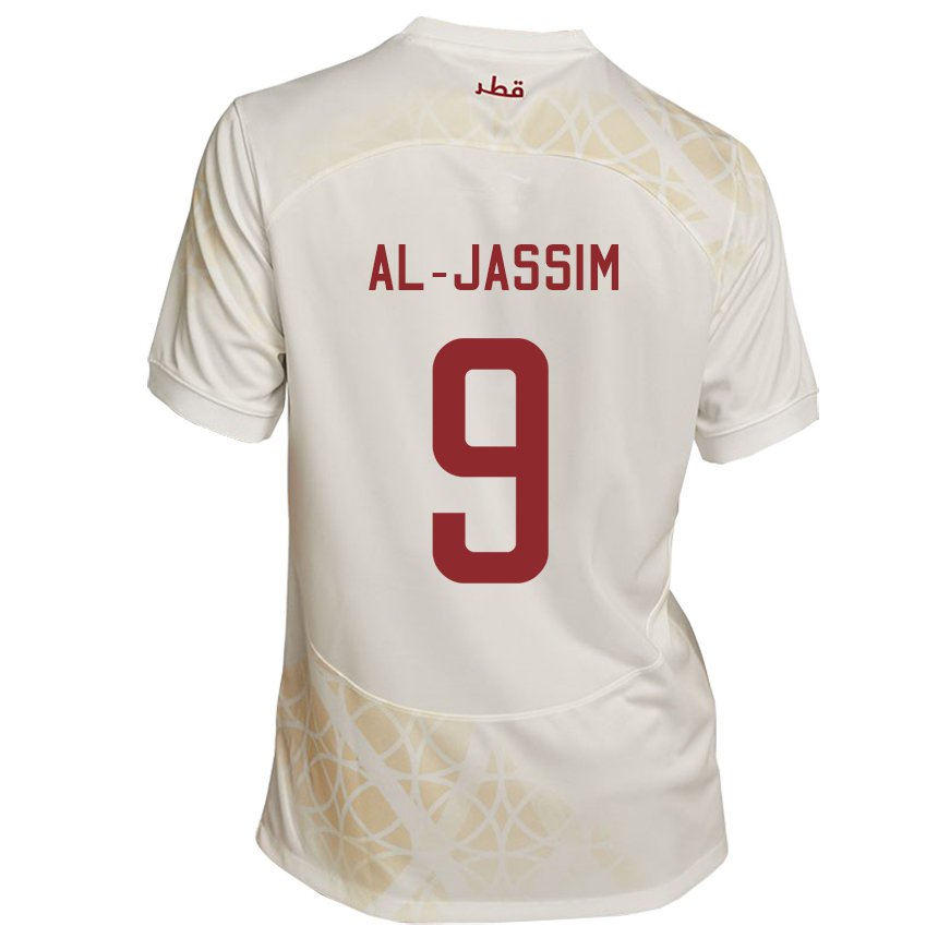 Kinder Katarische Kholoud Al Jassim #9 Goldbeige Auswärtstrikot Trikot 22-24 T-shirt Schweiz
