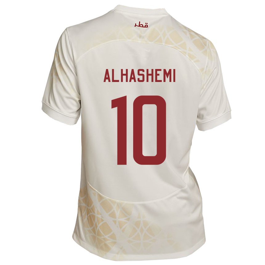Enfant Maillot Qatar Suaad Alhashemi #10 Beige Doré Tenues Extérieur 22-24 T-shirt Suisse