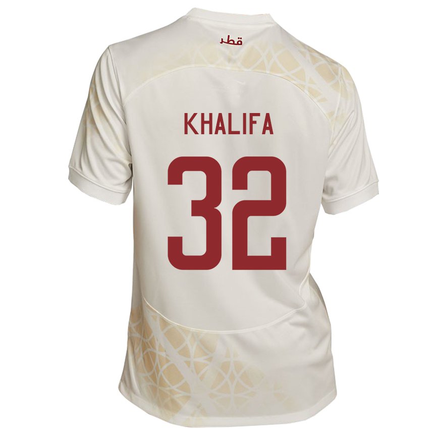 Enfant Maillot Qatar Duana Khalifa #32 Beige Doré Tenues Extérieur 22-24 T-shirt Suisse
