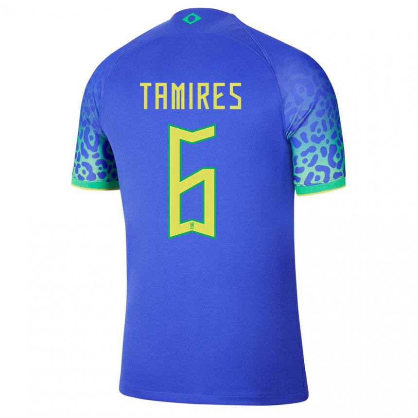 Enfant Maillot Brésil Tamires #6 Bleu Tenues Extérieur 22-24 T-shirt Suisse