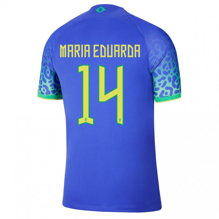 Enfant Maillot Brésil Maria Eduarda #14 Bleu Tenues Extérieur 22-24 T-shirt Suisse