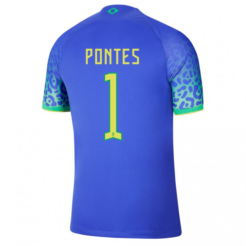 Enfant Maillot Brésil Mycael Pontes #1 Bleu Tenues Extérieur 22-24 T-shirt Suisse