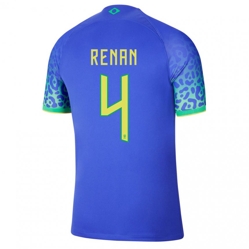 Enfant Maillot Brésil Robert Renan #4 Bleu Tenues Extérieur 22-24 T-shirt Suisse