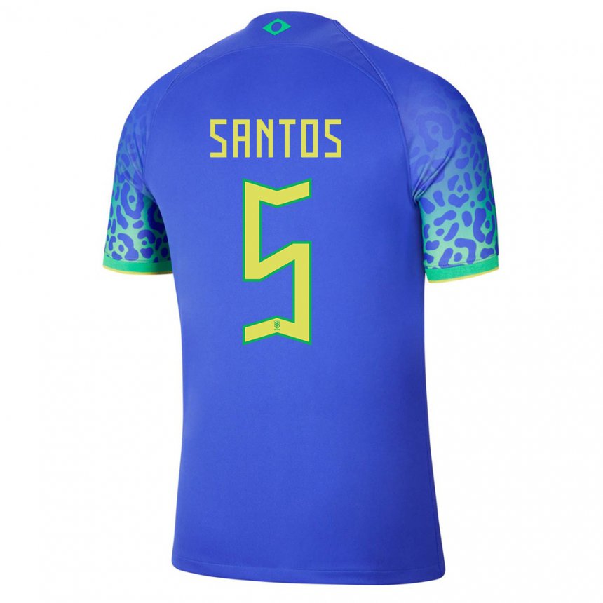 Enfant Maillot Brésil Andrey Santos #5 Bleu Tenues Extérieur 22-24 T-shirt Suisse