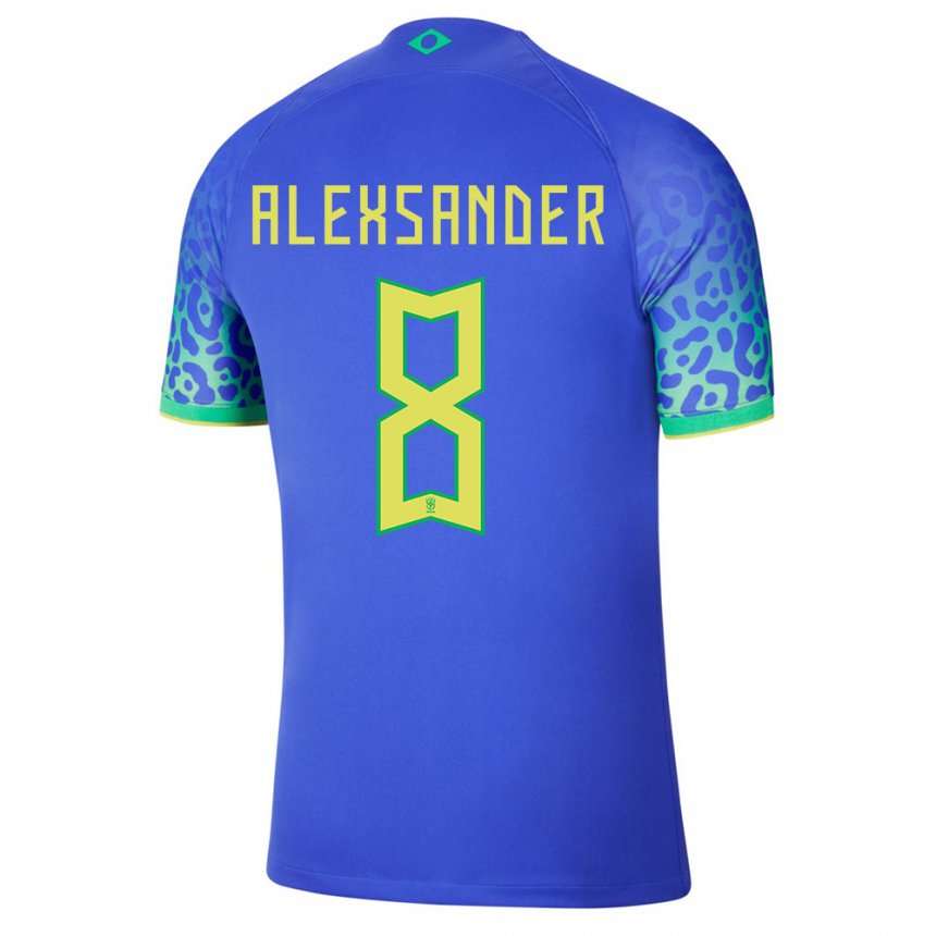 Enfant Maillot Brésil Alexsander #8 Bleu Tenues Extérieur 22-24 T-shirt Suisse