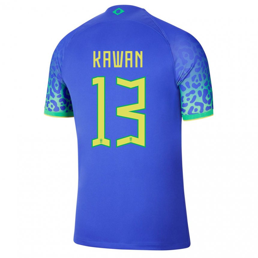 Enfant Maillot Brésil Lucas Kawan #13 Bleu Tenues Extérieur 22-24 T-shirt Suisse
