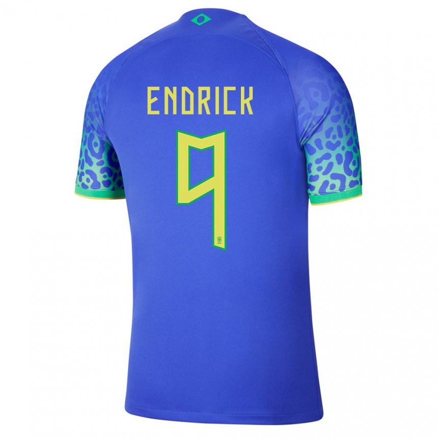 Enfant Maillot Brésil Endrick #9 Bleu Tenues Extérieur 22-24 T-shirt Suisse