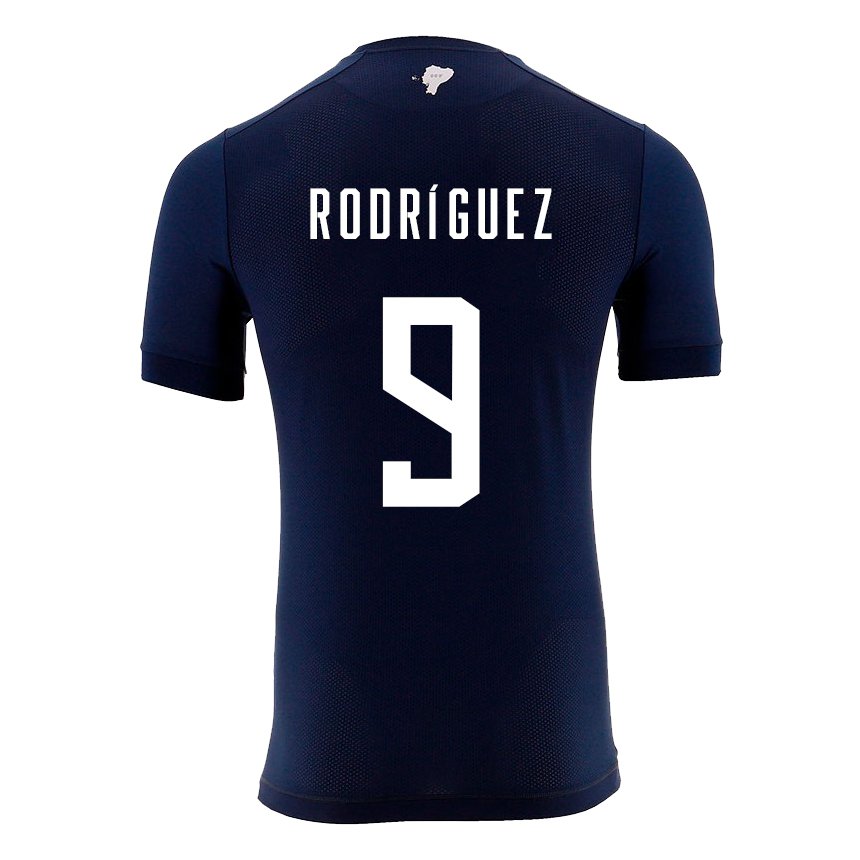 Enfant Maillot Équateur Ingrid Rodriguez #9 Bleu Marine Tenues Extérieur 22-24 T-shirt Suisse