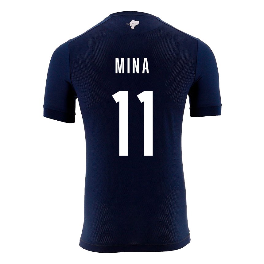 Enfant Maillot Équateur Ariel Mina #11 Bleu Marine Tenues Extérieur 22-24 T-shirt Suisse
