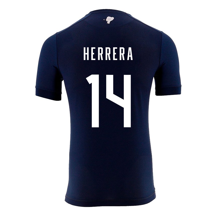 Enfant Maillot Équateur Orlando Herrera #14 Bleu Marine Tenues Extérieur 22-24 T-shirt Suisse