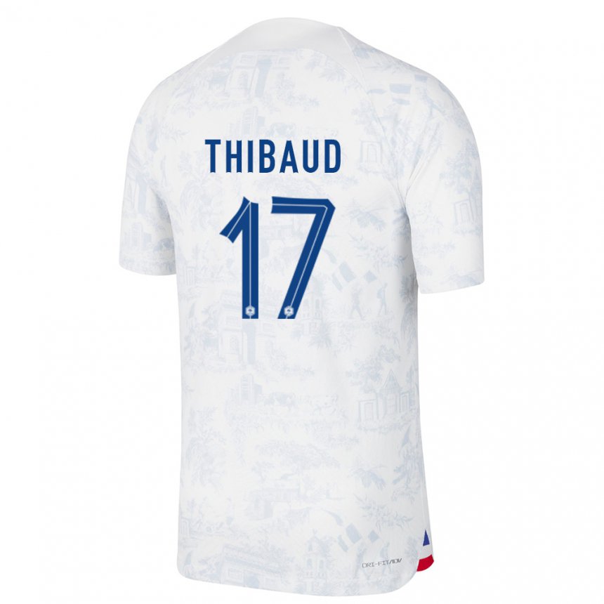 Enfant Maillot France Julie Thibaud #17 Blanc Bleu  Tenues Extérieur 22-24 T-shirt Suisse