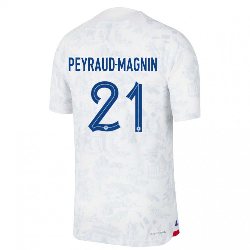 Enfant Maillot France Pauline Peyraud Magnin #21 Blanc Bleu  Tenues Extérieur 22-24 T-shirt Suisse