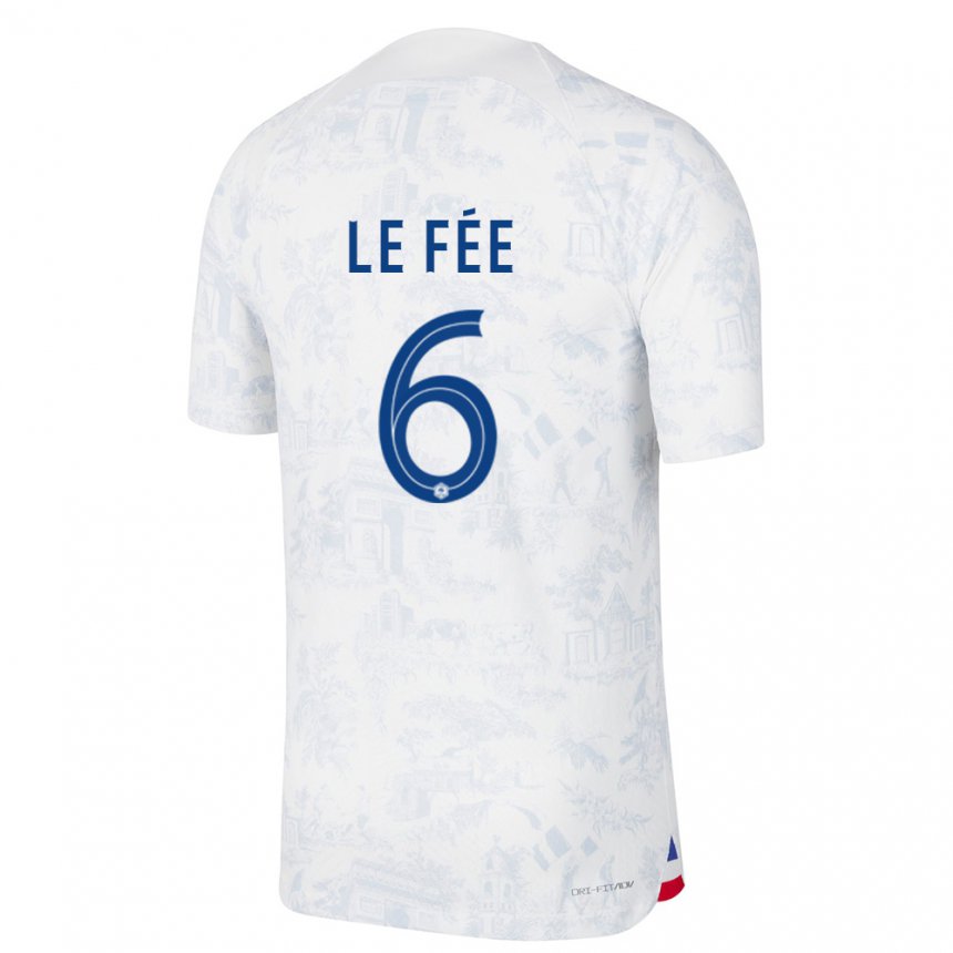 Enfant Maillot France Enzo Le Fee #6 Blanc Bleu  Tenues Extérieur 22-24 T-shirt Suisse
