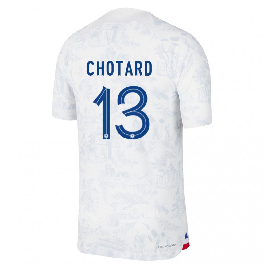 Enfant Maillot France Joris Chotard #13 Blanc Bleu  Tenues Extérieur 22-24 T-shirt Suisse