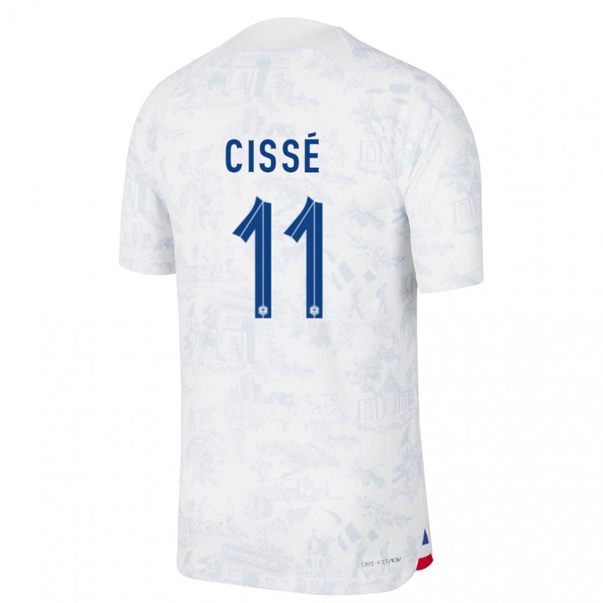 Enfant Maillot France Lamine Cisse #11 Blanc Bleu  Tenues Extérieur 22-24 T-shirt Suisse