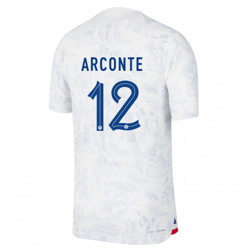 Enfant Maillot France Tairyk Arconte #12 Blanc Bleu  Tenues Extérieur 22-24 T-shirt Suisse