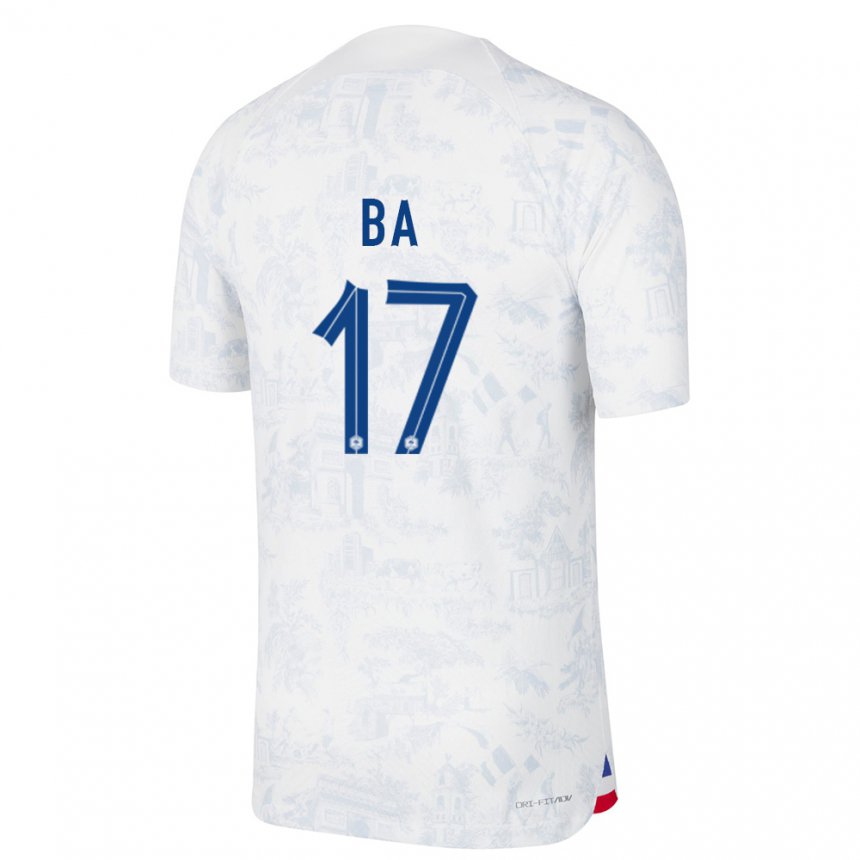 Enfant Maillot France Abdoullah Ba #17 Blanc Bleu  Tenues Extérieur 22-24 T-shirt Suisse