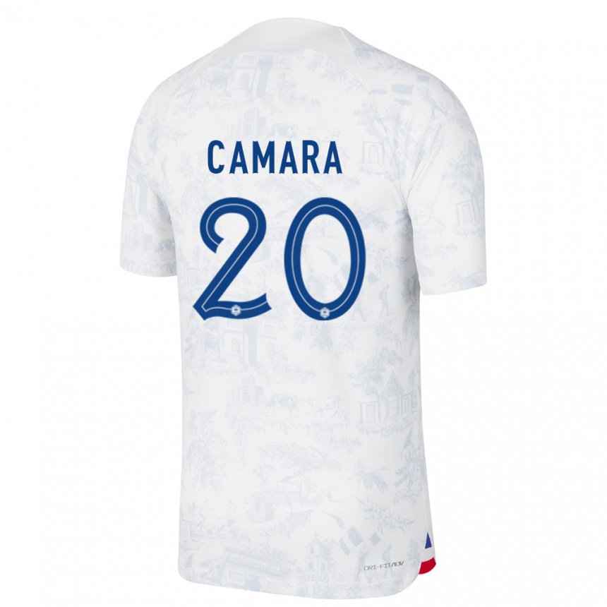 Enfant Maillot France Ousmane Camara #20 Blanc Bleu  Tenues Extérieur 22-24 T-shirt Suisse