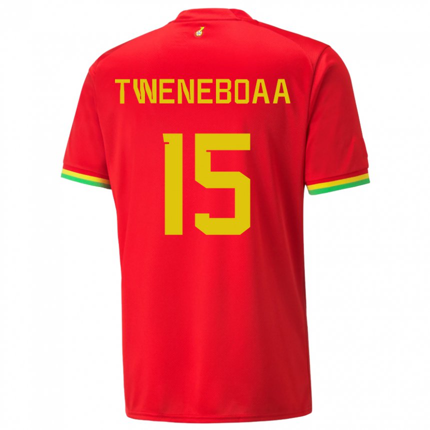 Kinder Ghanaische Justice Tweneboaa #15 Rot Auswärtstrikot Trikot 22-24 T-shirt Schweiz