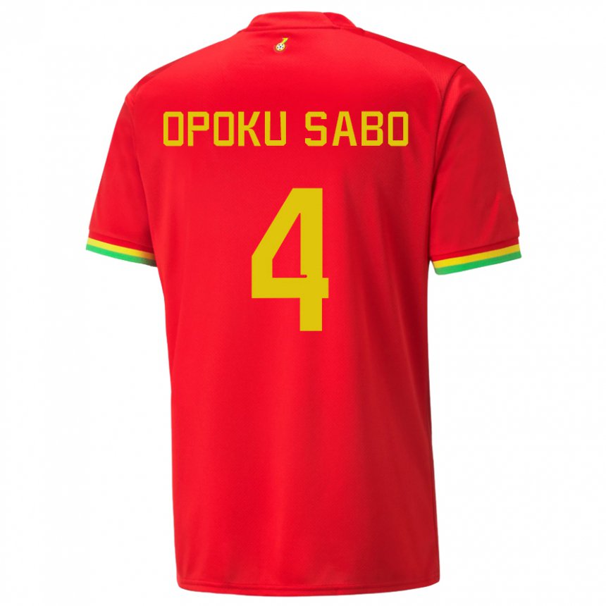 Enfant Maillot Ghana Alex Opoku Sabo #4 Rouge Tenues Extérieur 22-24 T-shirt Suisse