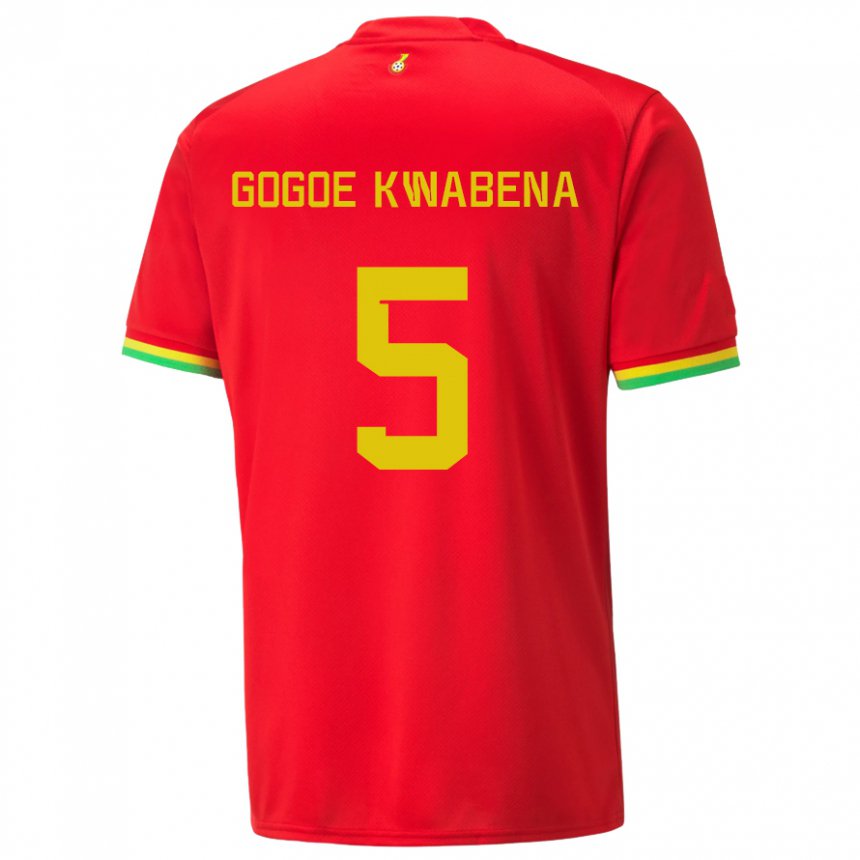 Enfant Maillot Ghana Boahen Gogoe Kwabena #5 Rouge Tenues Extérieur 22-24 T-shirt Suisse