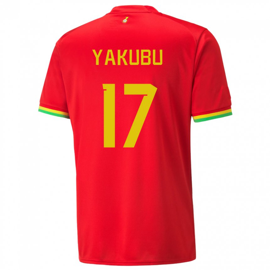 Enfant Maillot Ghana Mustapha Yakubu #17 Rouge Tenues Extérieur 22-24 T-shirt Suisse