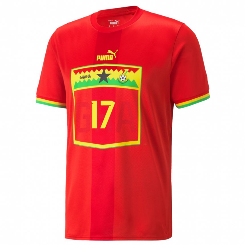 Enfant Maillot Ghana Mustapha Yakubu #17 Rouge Tenues Extérieur 22-24 T-shirt Suisse