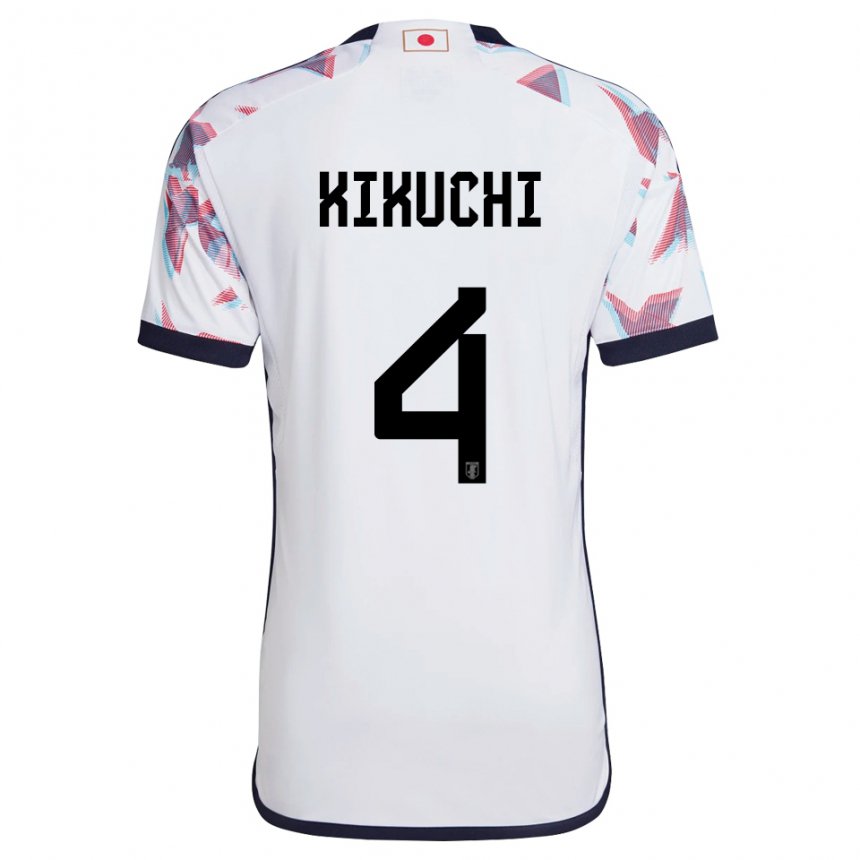Enfant Maillot Japon Shuta Kikuchi #4 Blanc Tenues Extérieur 22-24 T-shirt Suisse