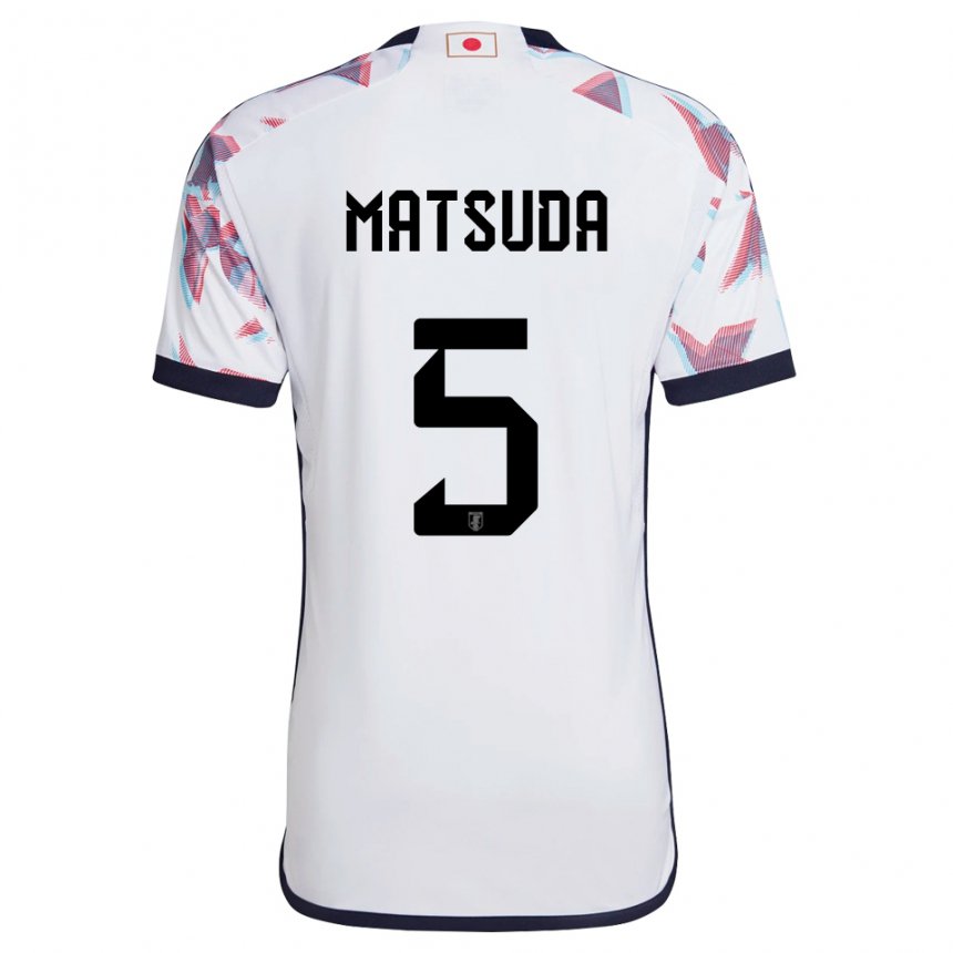 Enfant Maillot Japon Hayate Matsuda #5 Blanc Tenues Extérieur 22-24 T-shirt Suisse
