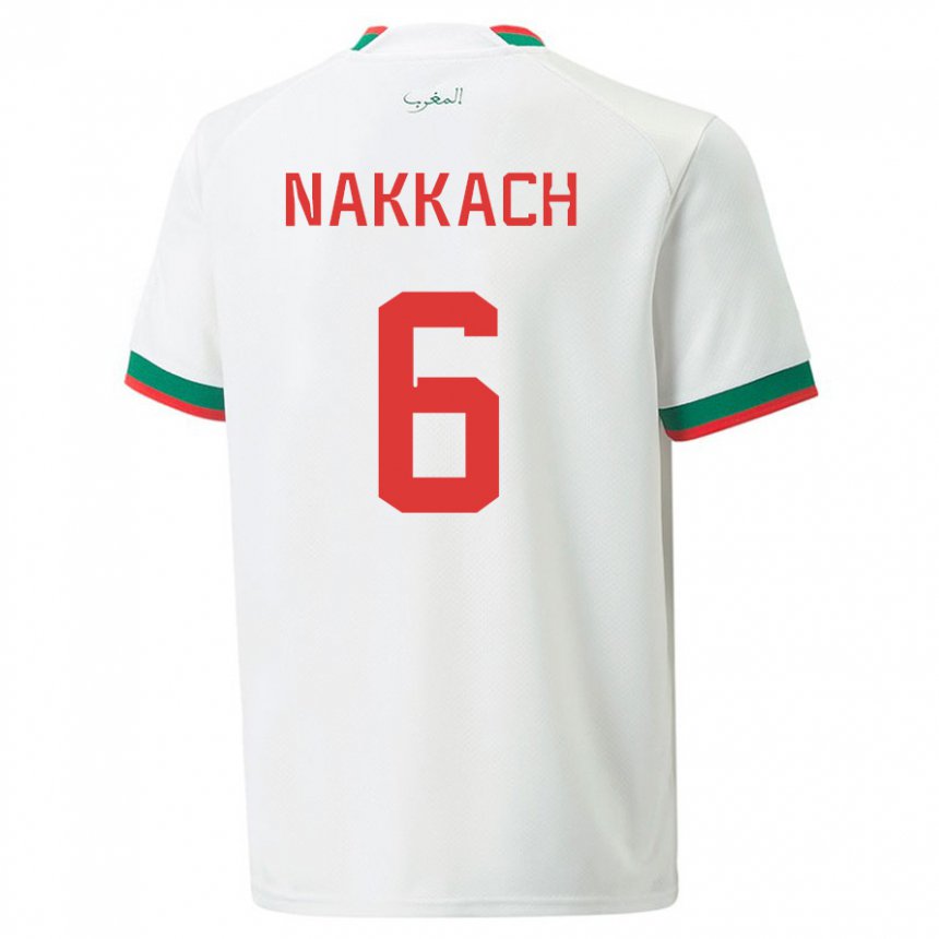 Enfant Maillot Maroc Elodie Nakkach #6 Blanc Tenues Extérieur 22-24 T-shirt Suisse